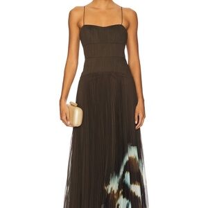 AMUR Sue Pleated Spaghetti Strap Gown - Sz 2